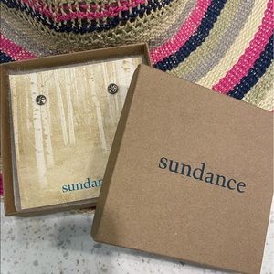 Sundance stamped silver earrings. 1 pair.